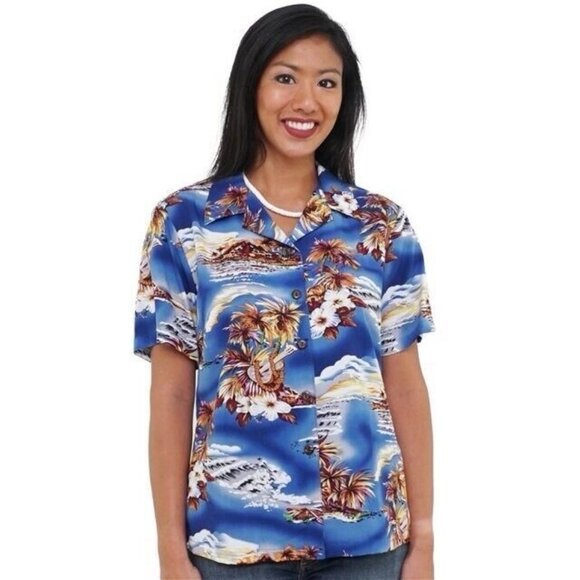 Hilo Hattie Tops - VTG Hilo Hattie’s The Hawaiian Original Women’s XL Button Up Short Sleeve Shirt